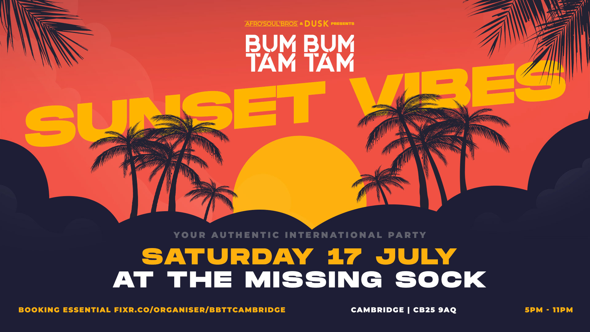 BumBumTamTam Sunset Vibes Party Saturday 17 July