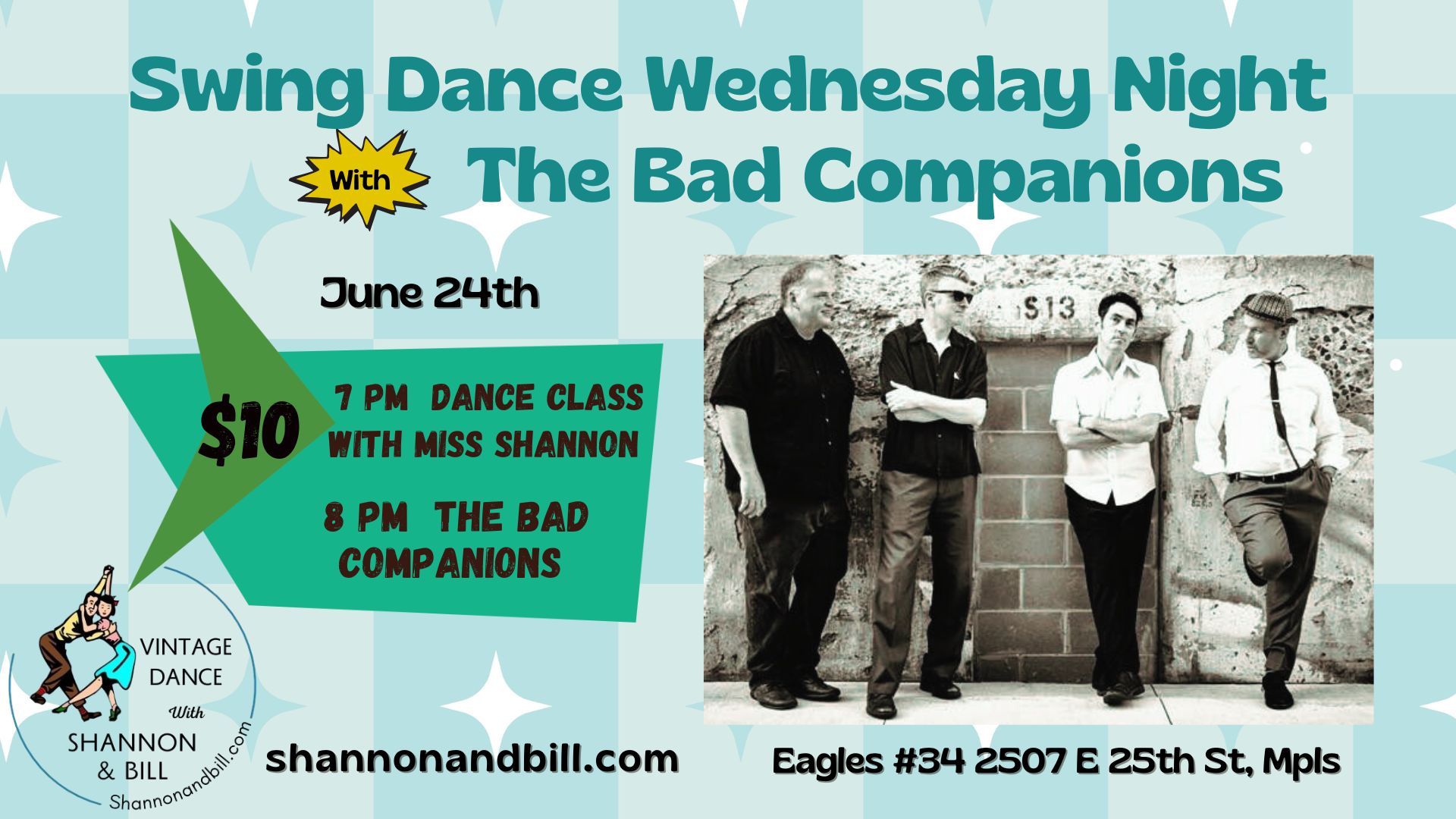 The Bad Companions at Swing Dance Wednesday Night 6 24