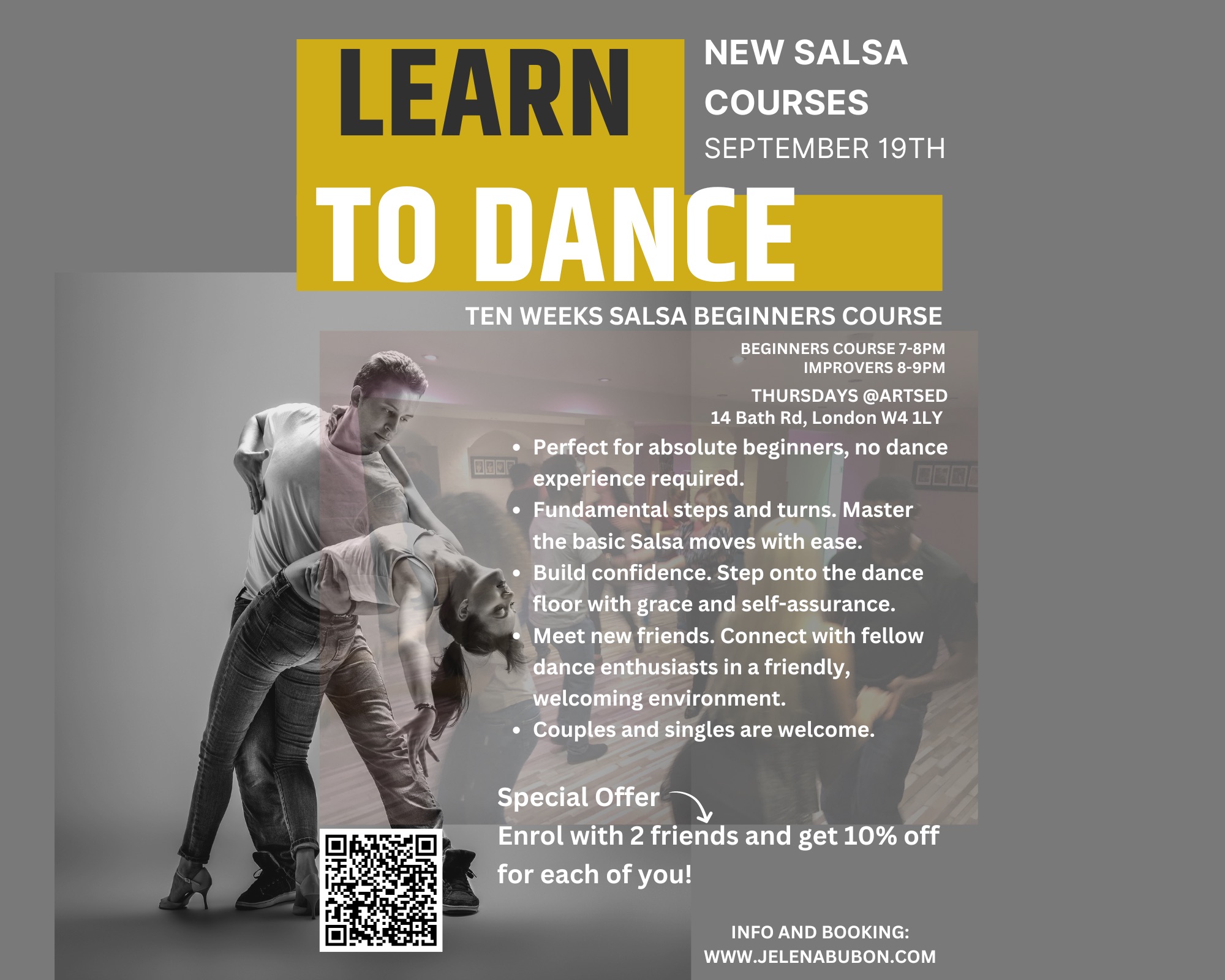 TEN WEEKS SALSA BEGINNERS COURSE