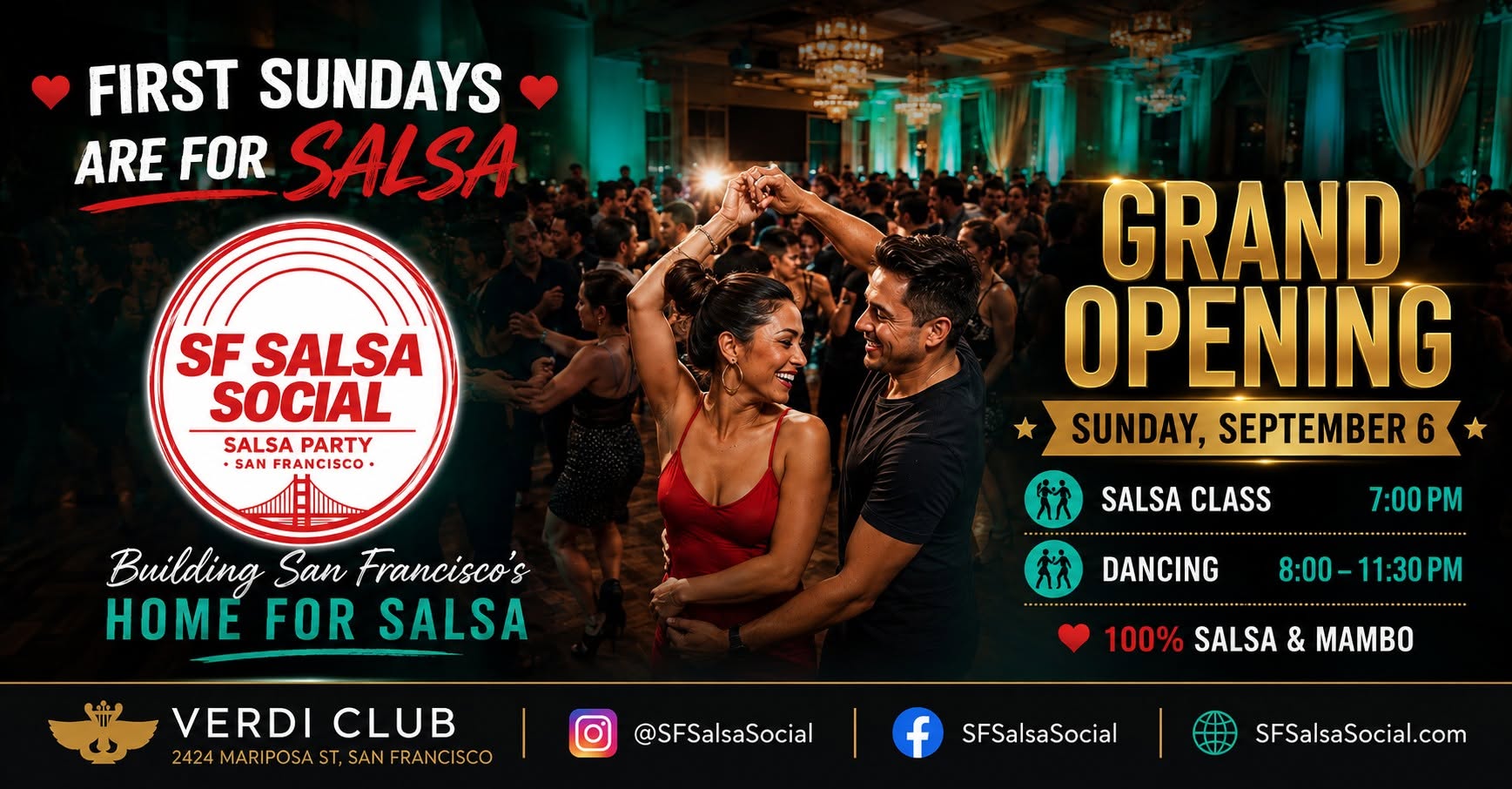 SF Salsa Social-1st Sunday DJ Quimbara & DJ Bongo Lesson & Party @ Verdi Club