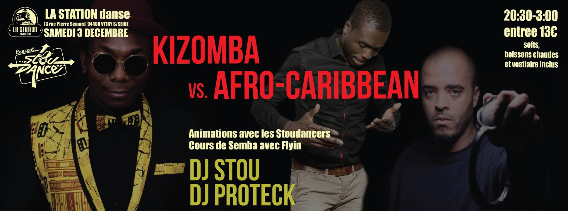 3 Decembre Kizomba vs. Afro-Caribbean avec les Stoudancers