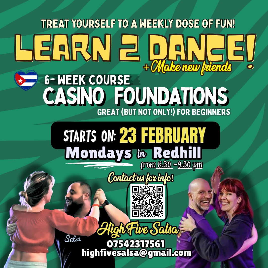 Learn to dance Casino (Cuban Salsa) Feb 2026 - 6 WEEK BEGINNER COURSES in Redhill