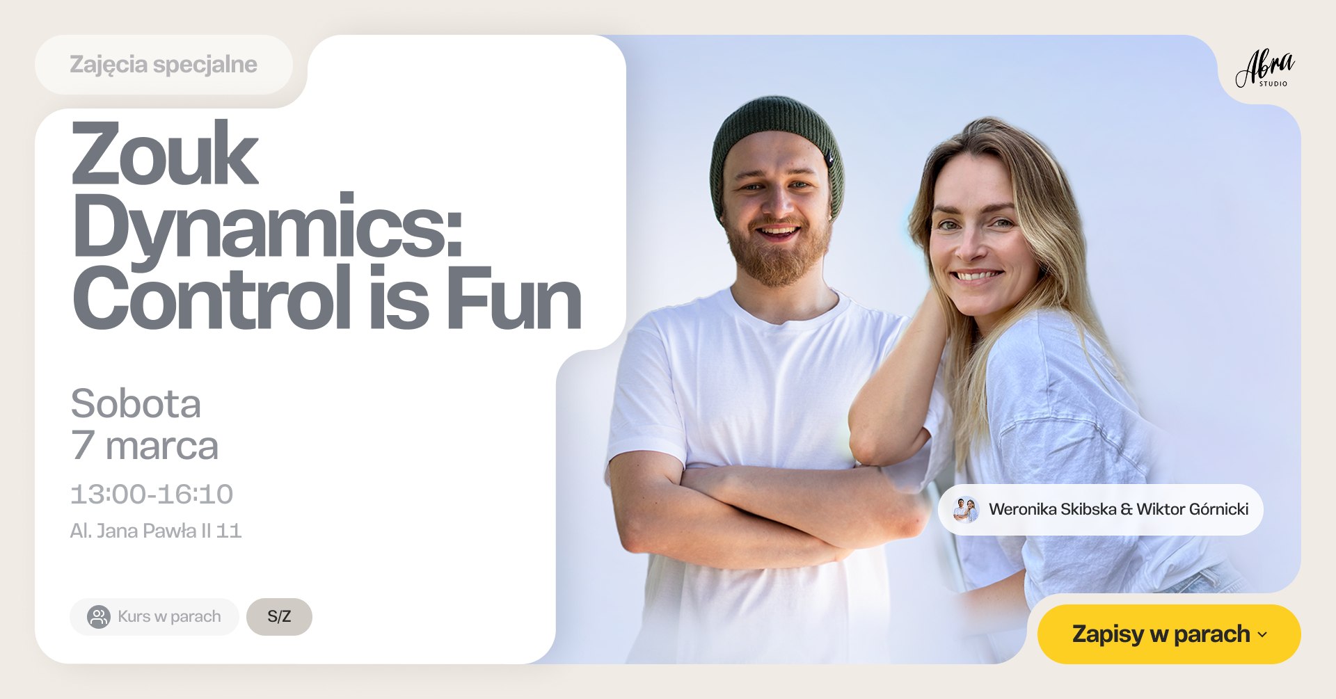 Zouk Dynamics: Control is Fun z Werką & Wiktorem poziom S Z -ZAPISY W PARACH