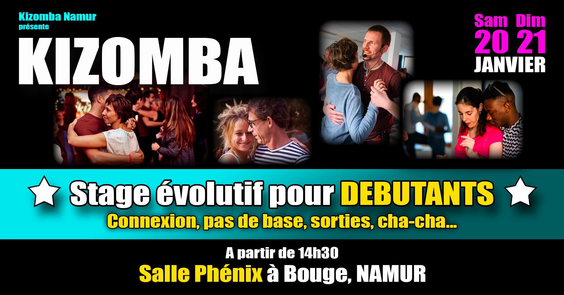 Stage Kizomba évolutif pour débutants et intermédiaires