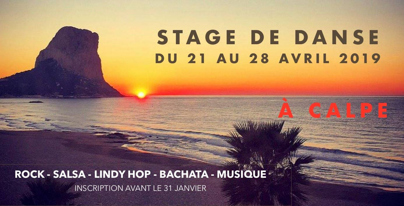 Stage Rock Salsa Lindy Bachata Musique à Calpe du 21 au 28 4 19