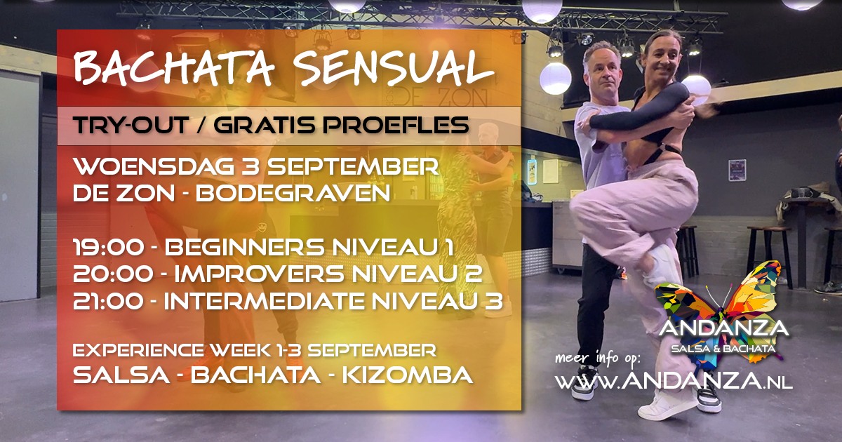 Bachata (sensual) - Try-out gratis proefles - van beginners tot intermediate - Bodegraven