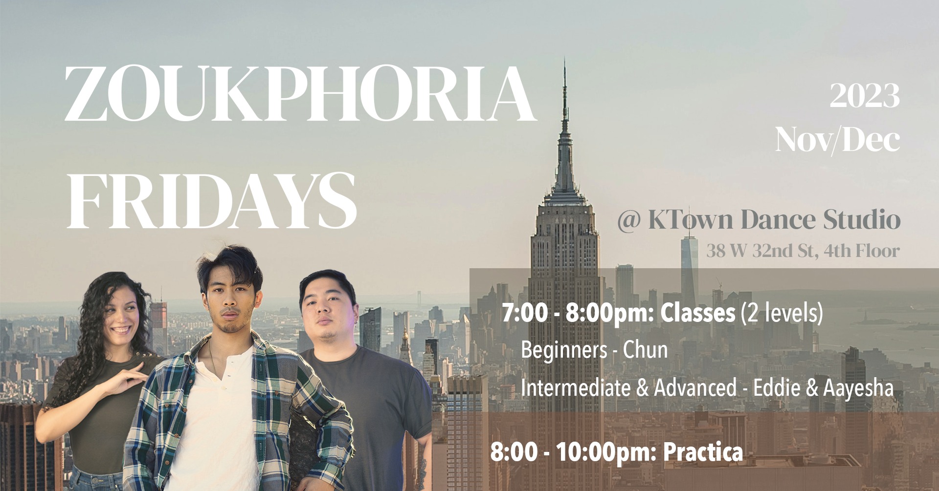 ZOUKPHORIA Fridays - NYC Zouk Classes & Practica