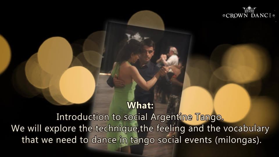 Beginners Argentine Tango Boot Camp. Two hours session
