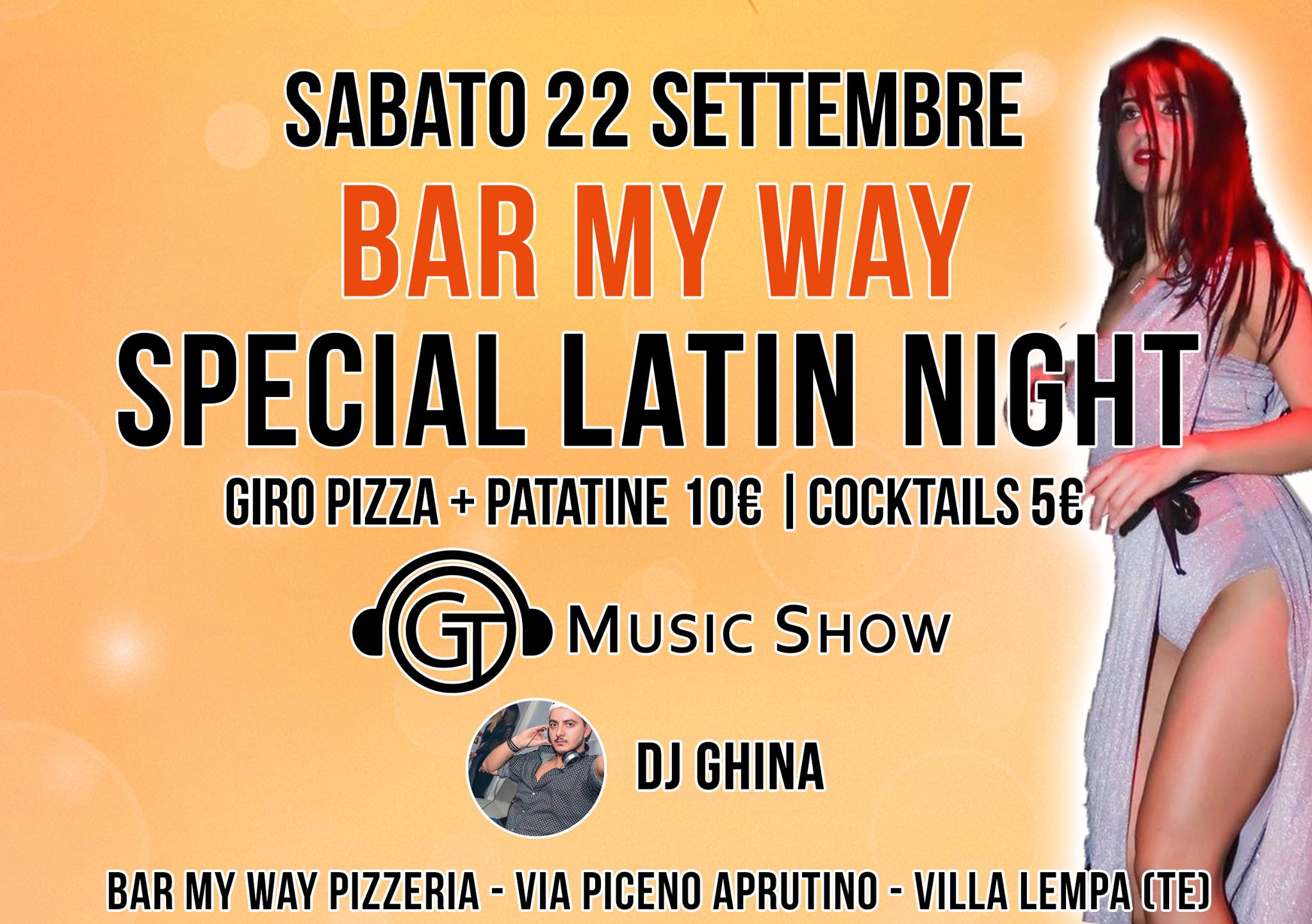 Sabato 22 Settembre Special Latin Night Bar My Way Villa Lempa