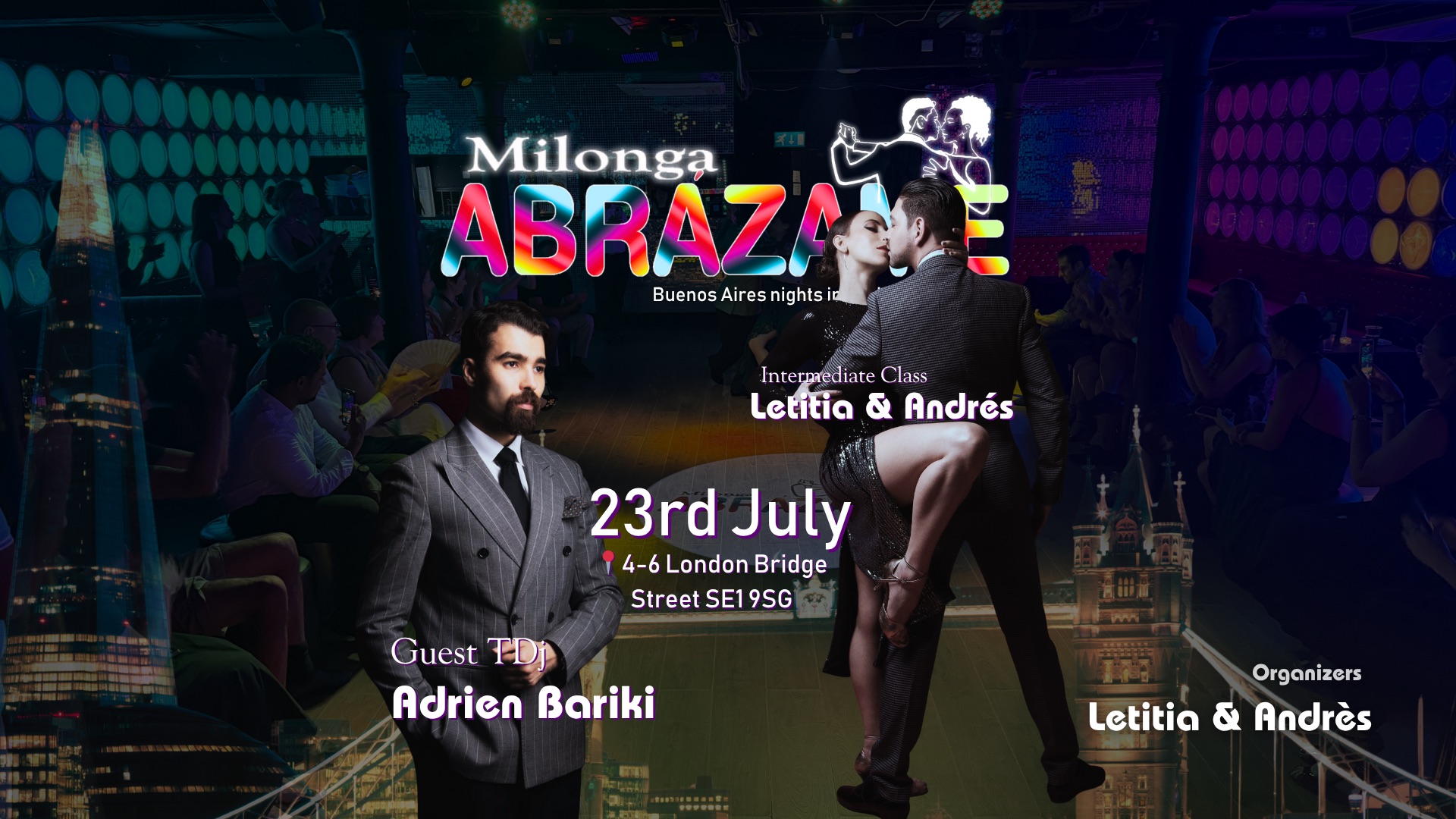 Abrázame Milonga Wednesday July 23rd
