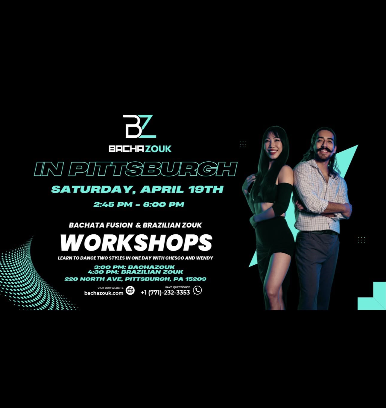 BachaZouk and Brazilian Zouk workshops with Chesco and Wendy