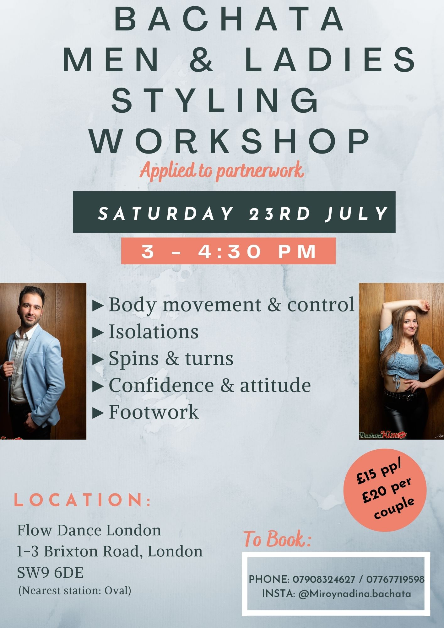 Bachata Men & Ladies Styling Workshop - Flow Dance
