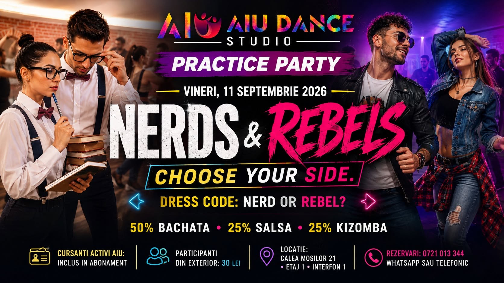 🤓🔥 NERDS & REBELS PRACTICE PARTY by AIU DANCE STUDIO 🔥😎