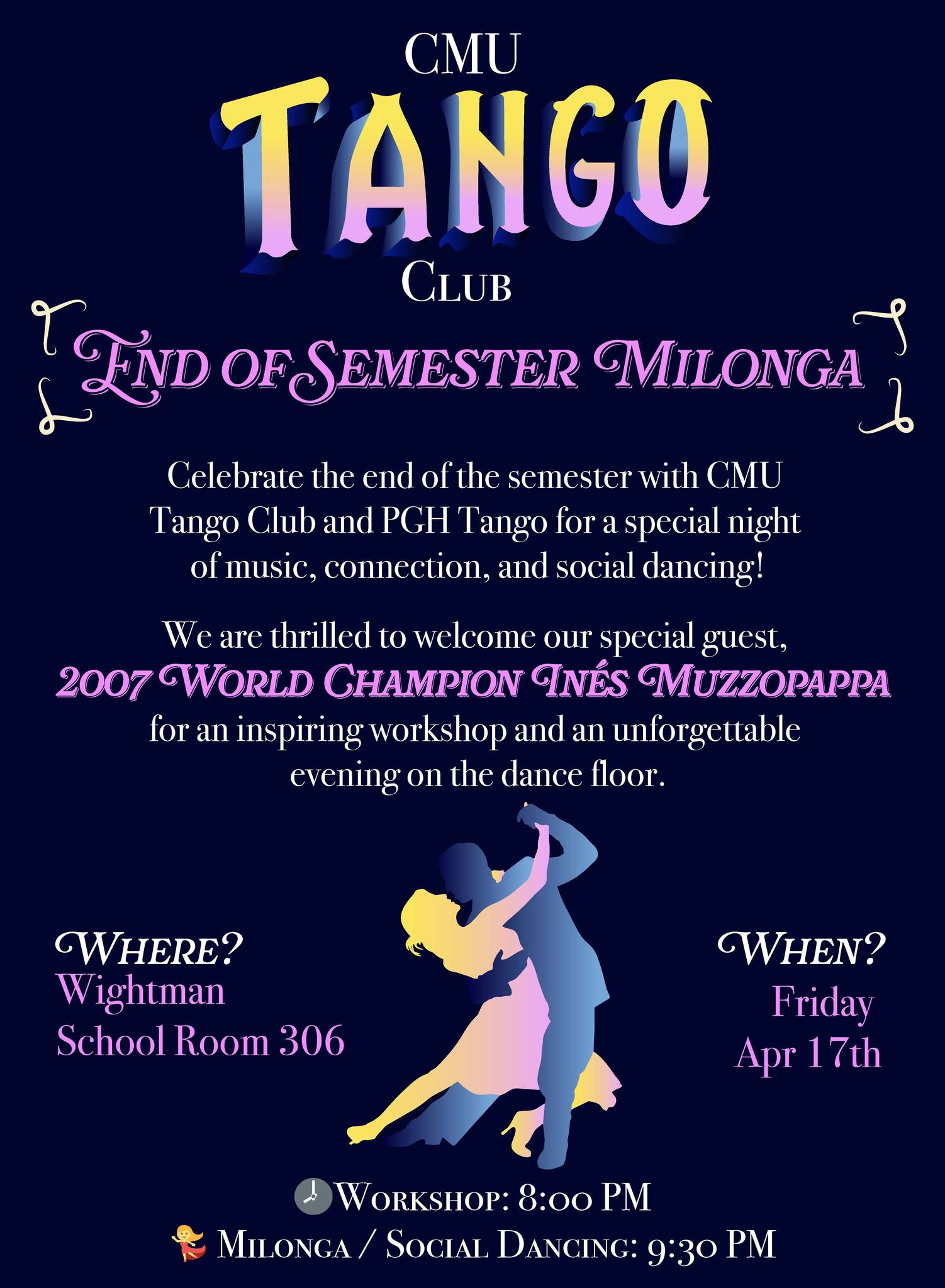 CMU Tango Club End-of-Semester Milonga feat. Inés Muzzopappa