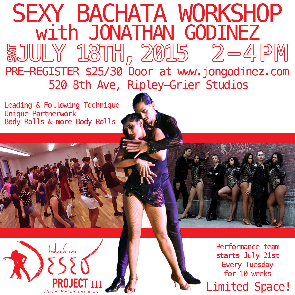 Sexy Bachata Workshop & Performance Team with Jonathan Godinez