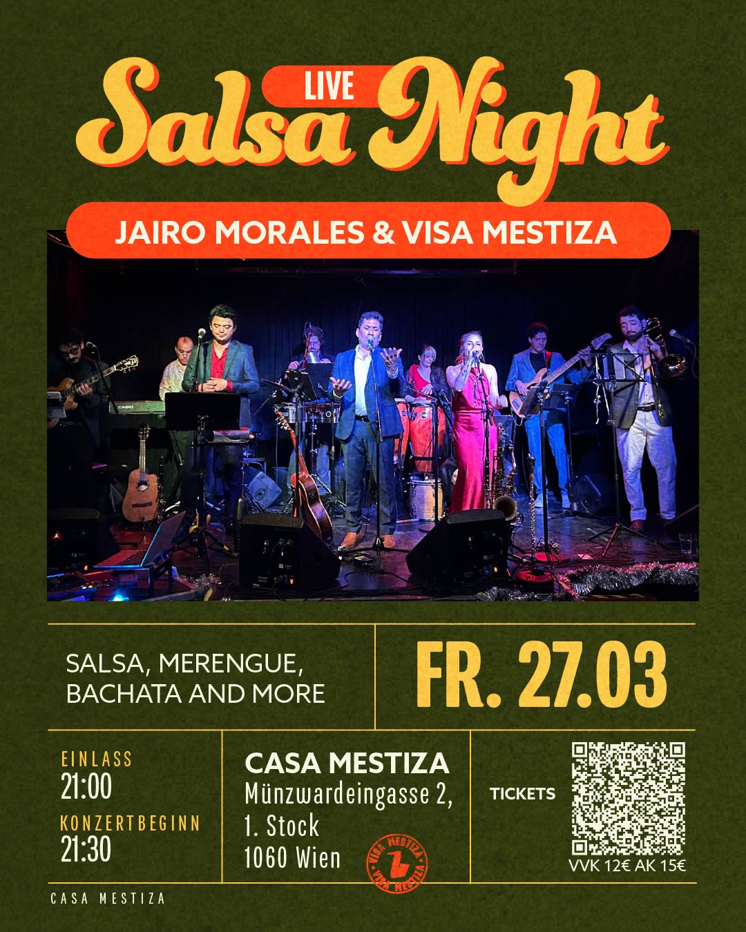 Live Salsa Night with Jairo Morales & Visa Mestiza in Vienna