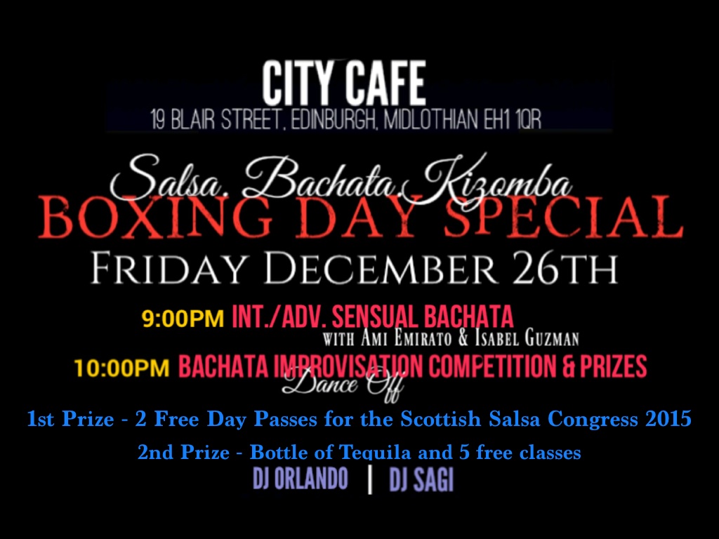 FRIDAY BOXING DAY SALSA & BACHATA SPECIAL (DEC 26TH) @ CITY CAFE