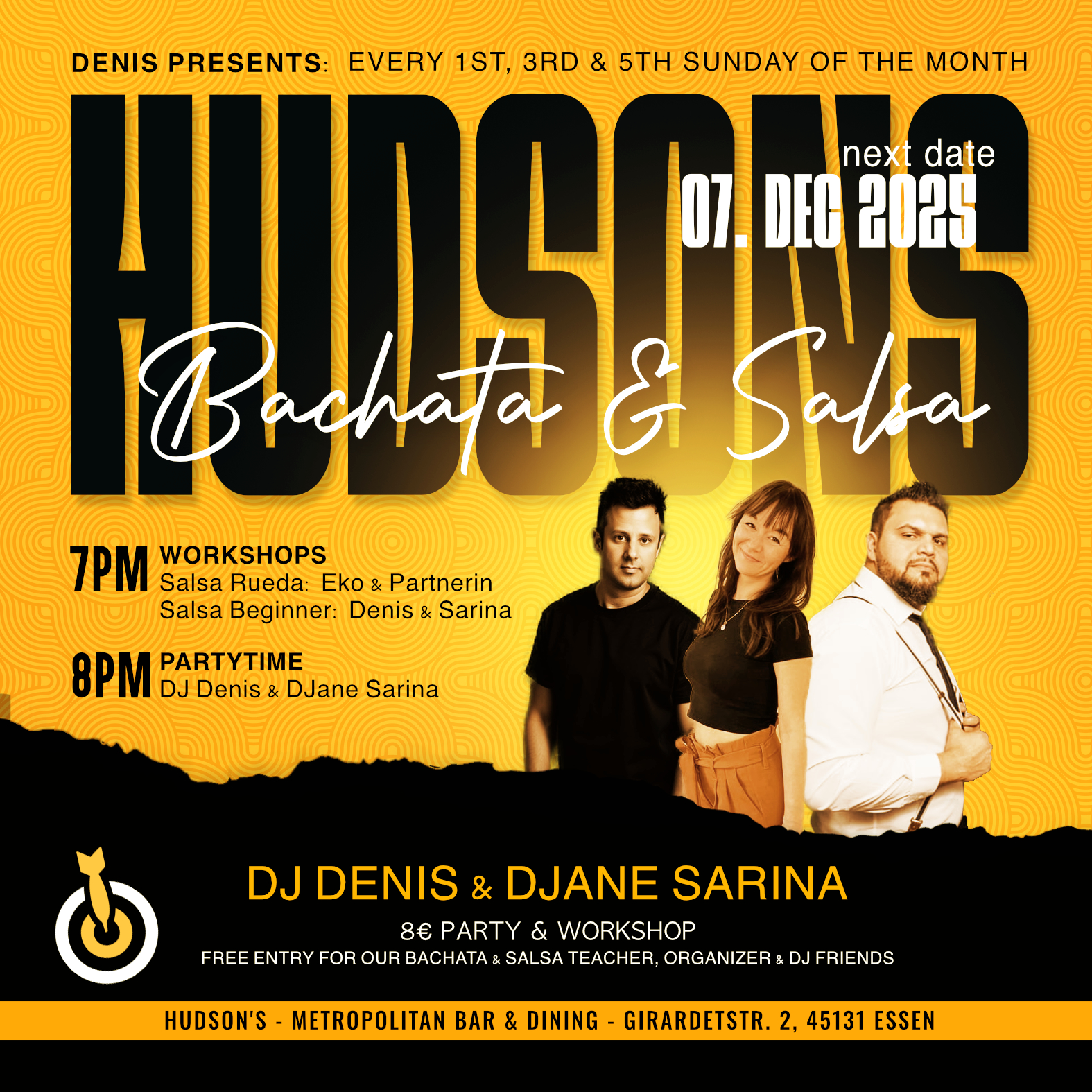 HUDSONS Bachata & Salsa Party - in Essen RÜ