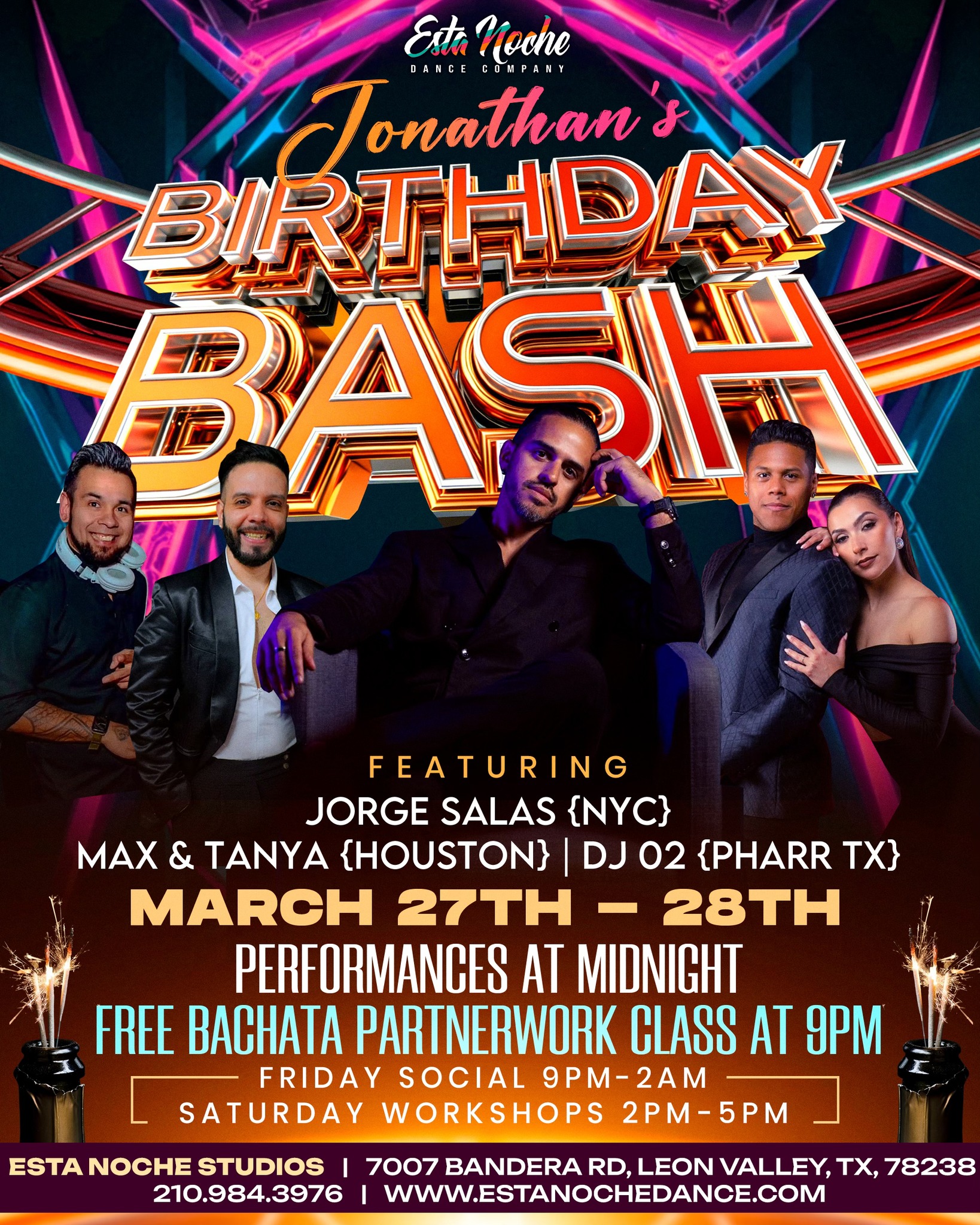 Salsa & Bachata Dance Social Every 2nd & 4th Friday at Esta Noche Studios Jonathan's Birthday