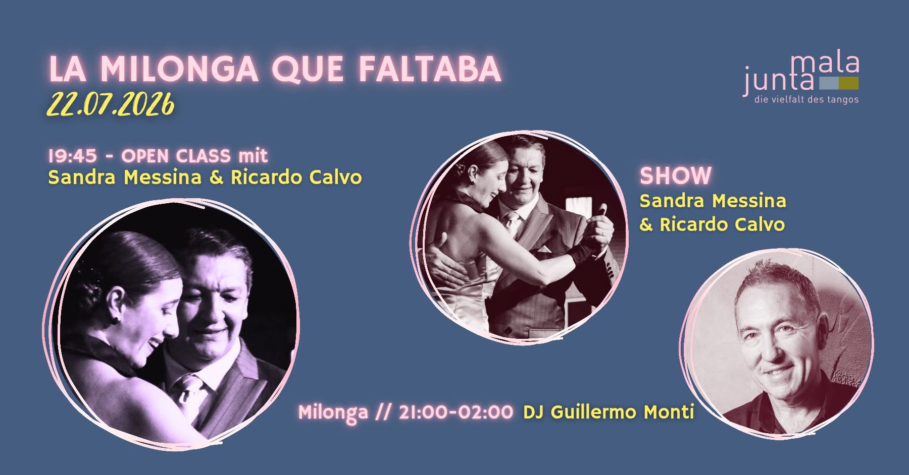 Milonga Que Faltaba OPEN CLASS & SHOW Sandra Messina & Ricardo Calvo DJ Guillermo Monti