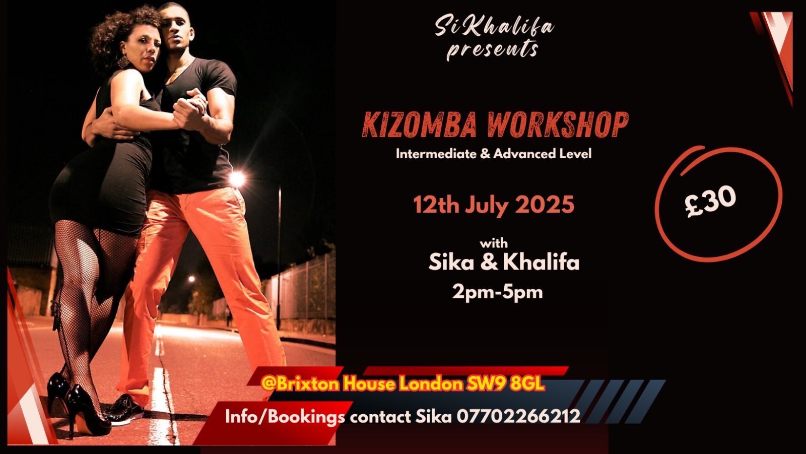 Kizomba Workshop with SiKhalifa - Saturday 12th July