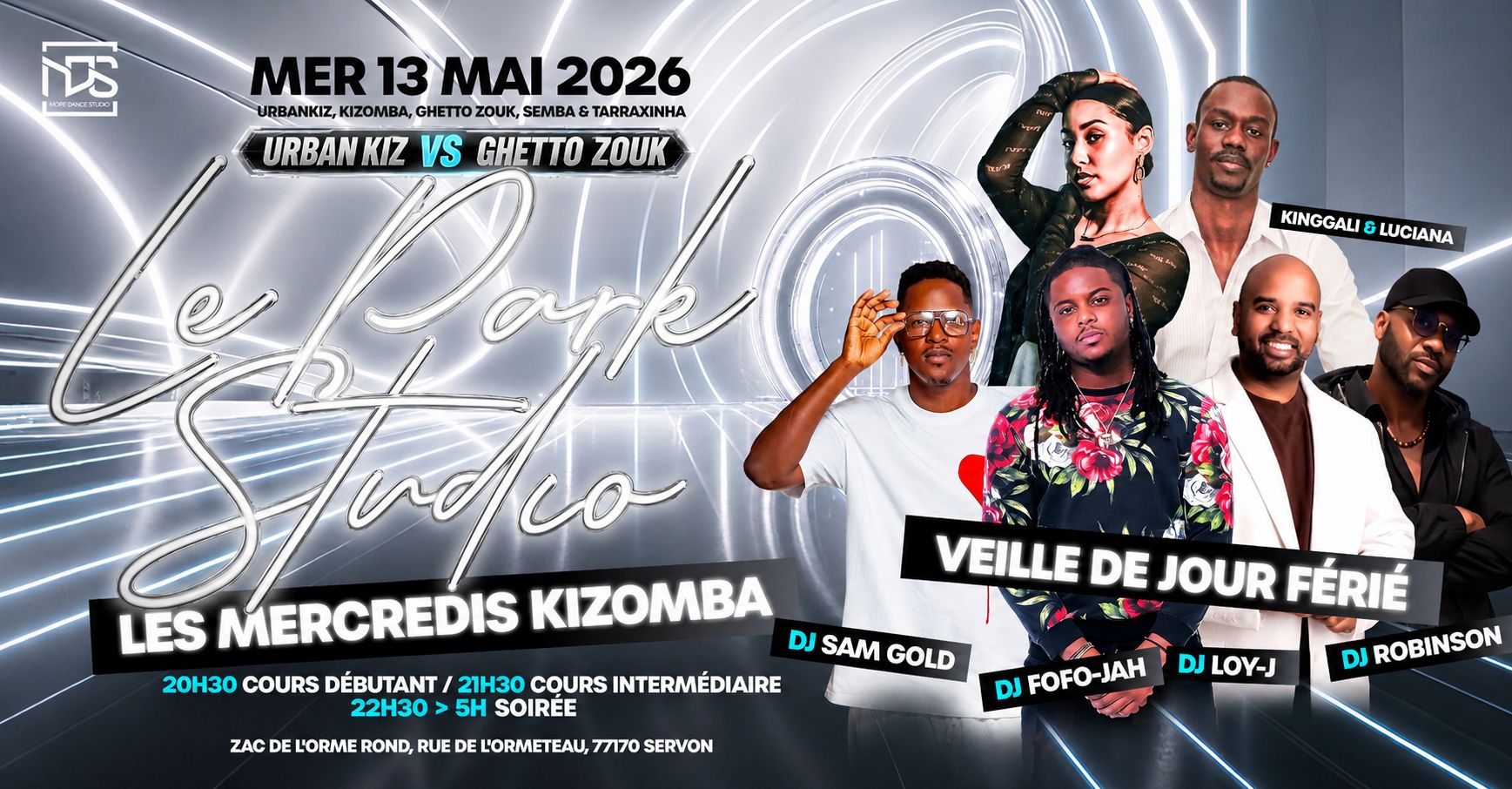 Mercredi 13 Mai (Veille Férié) - Urban Kiz vs Ghetto Zouk - Les Mercredis Kizomba - Park Studio