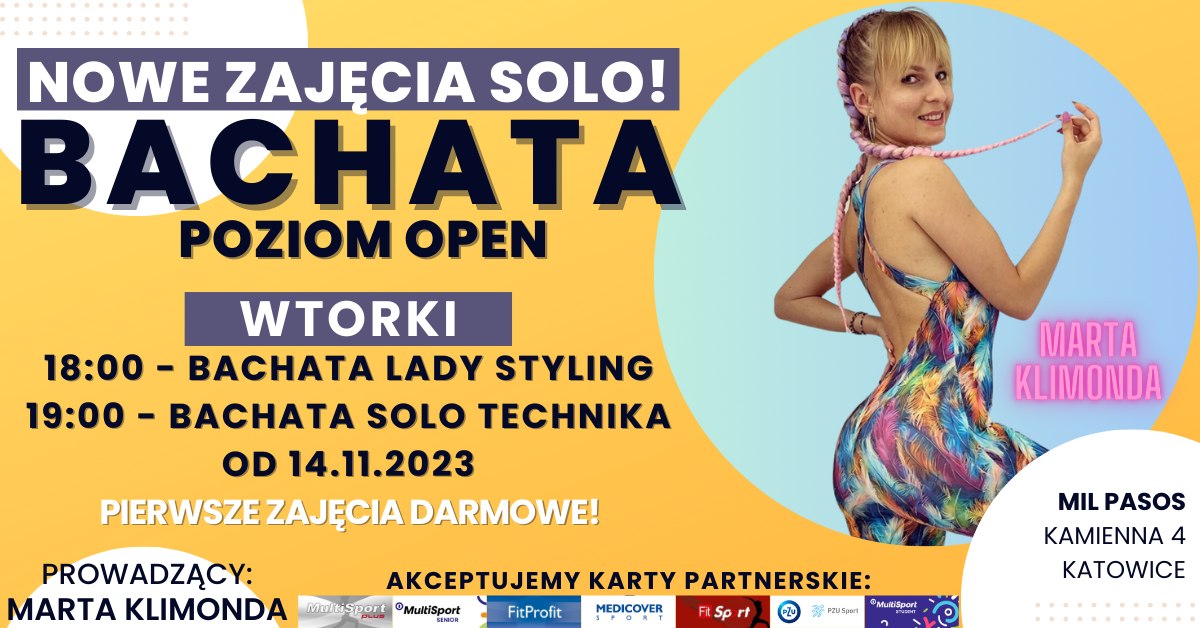 Nowe zajęcia solo - Bachata Lady Styling i Bachata Solo Technika!! Wtorki 18:00 od 14.11.23!