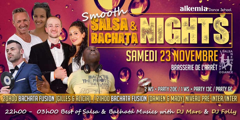 Smooth SB Nights @ Brasserie, with 2 Bachata workshops and 2 Djs