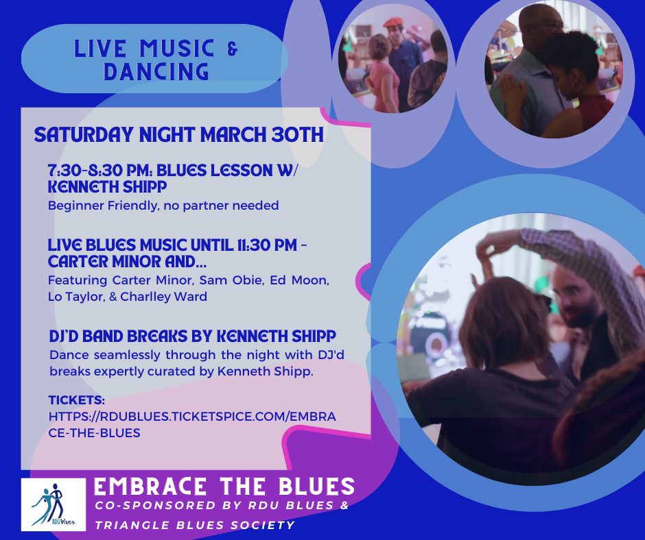Embrace the Blues - Sat 3 30 Live Blues Band & Blues Dancing