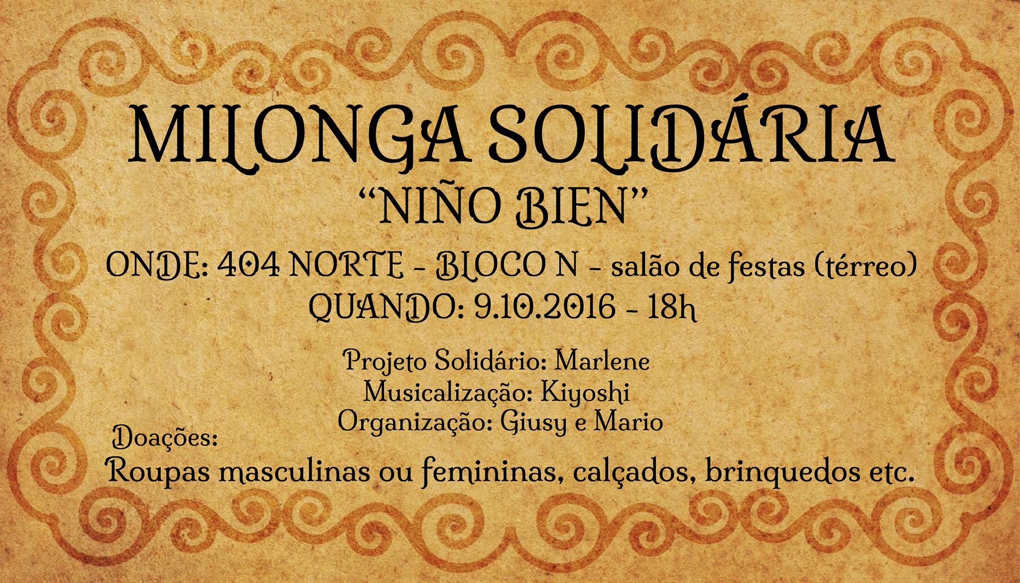Milonga Solidaria "Niño bien" Brasilia