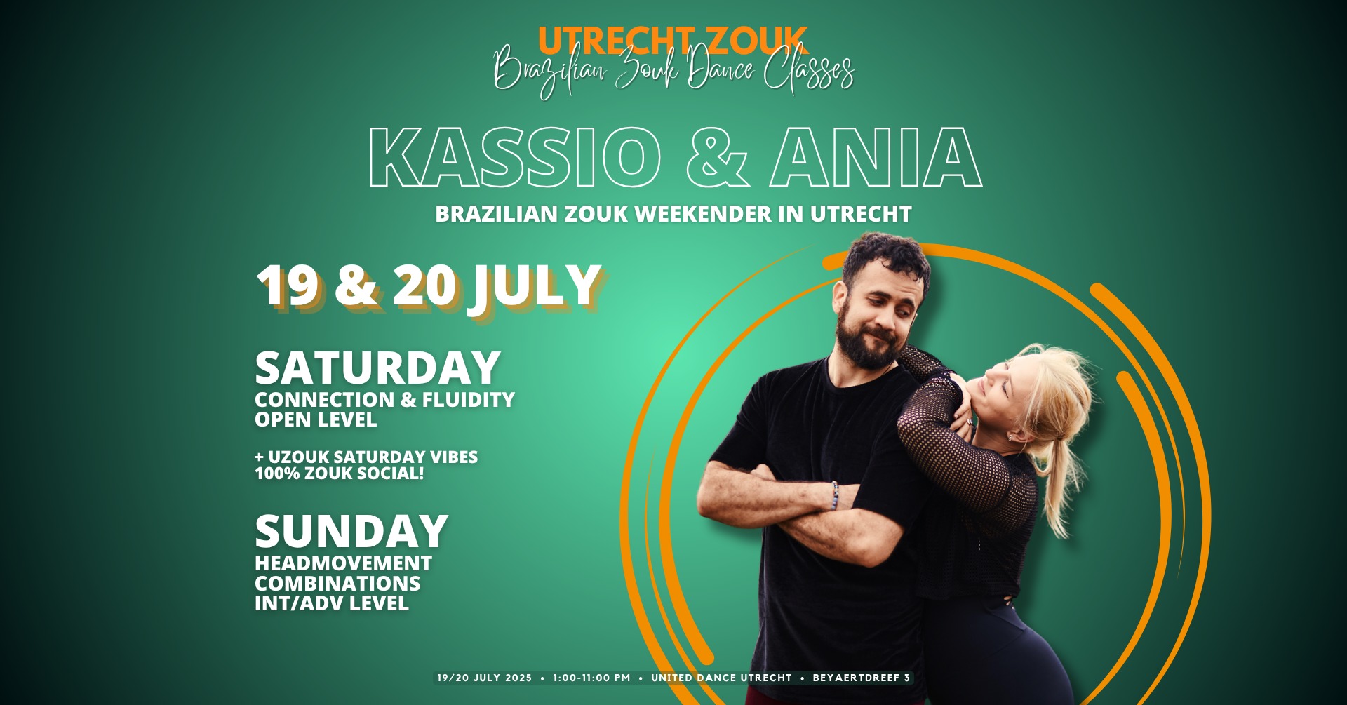 UZ Presents: Kassio & Ania π₯ Brazilian Zouk Intensive Weekender in Utrecht!