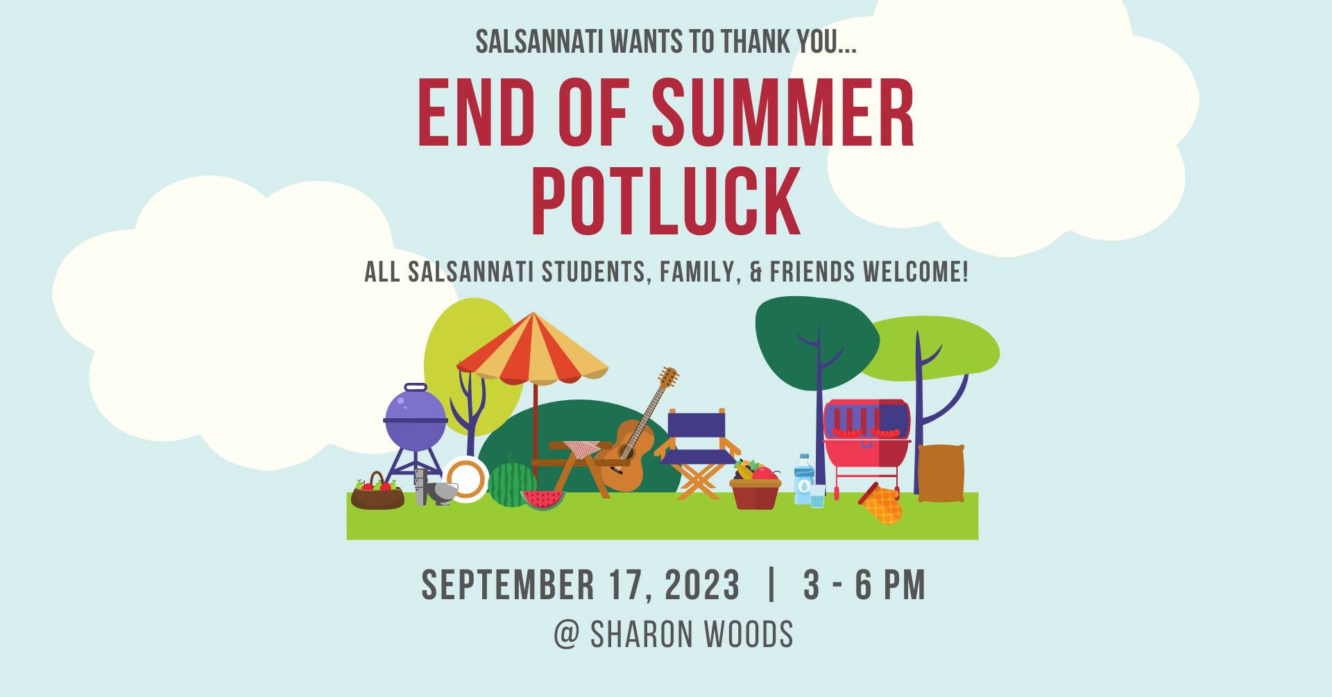 End of Summer Potluck for Salsannati Students! September 17th!