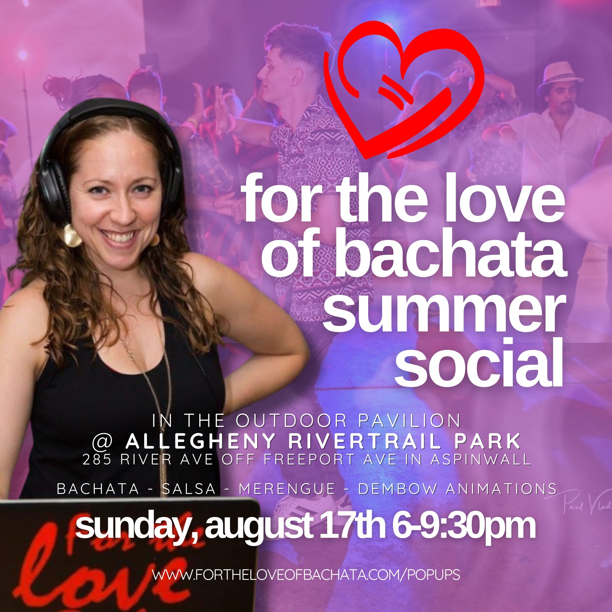 Friday Pop-Up Bachata Social @ Allegheny RiverTrail Park For the Love of Bachata May 16th