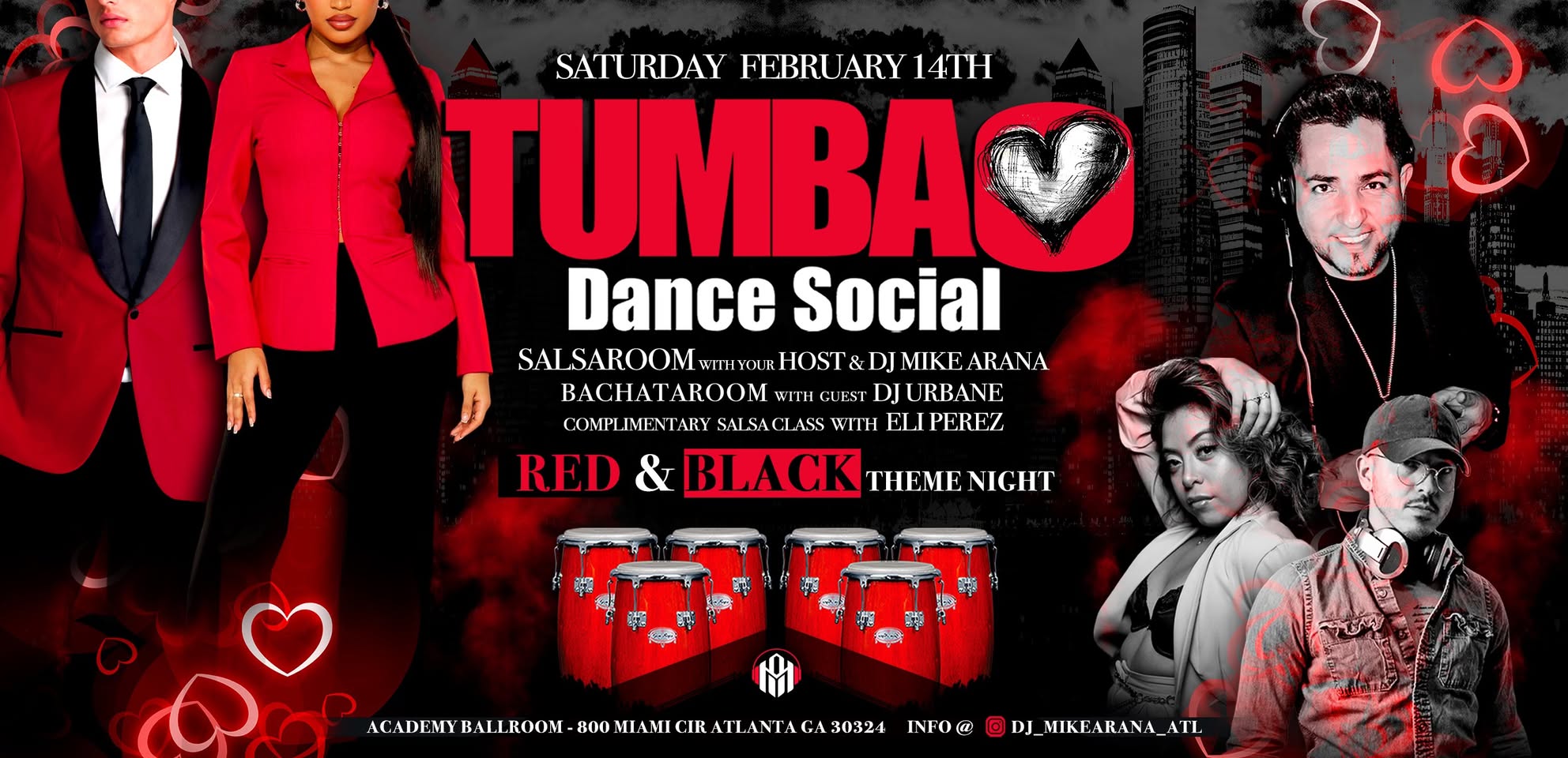 TUMBA♥️ Dance Social Red & Black Theme Night for Love ❤️