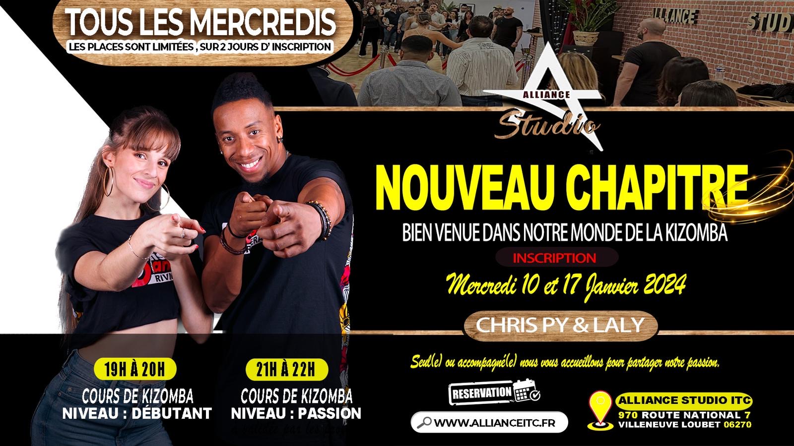 NOUVEAU SEMESTRE COURS DE KIZOMBA avec Chris Py & Laly