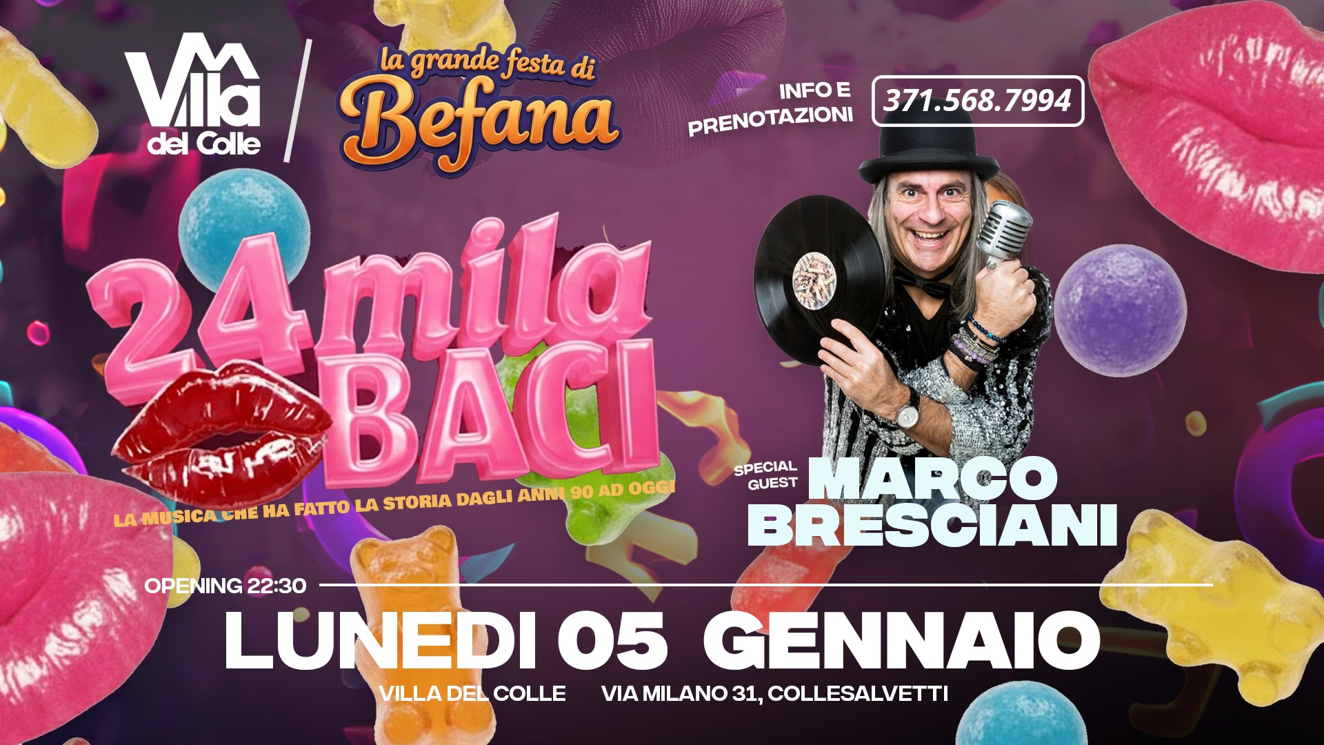 Party di Befana con MARCO BRESCIANI - 24Mila Baci