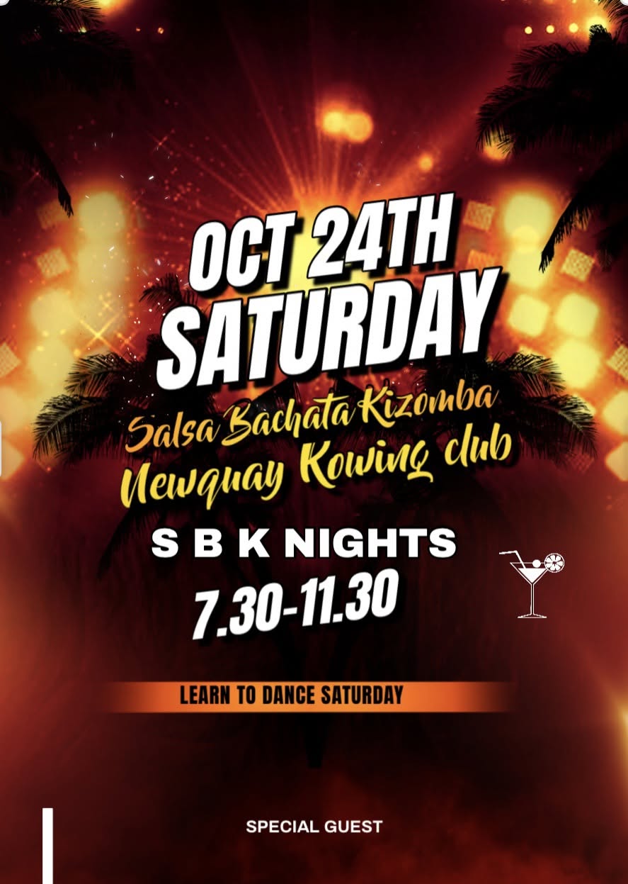 Oct 24th salsa bachata Kizomba dance night NEWQUAY ROWING CLUB