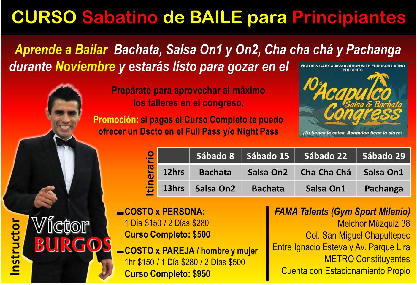CURSO SABATINO de BAILE para Principiantes con VICTOR BURGOS :)