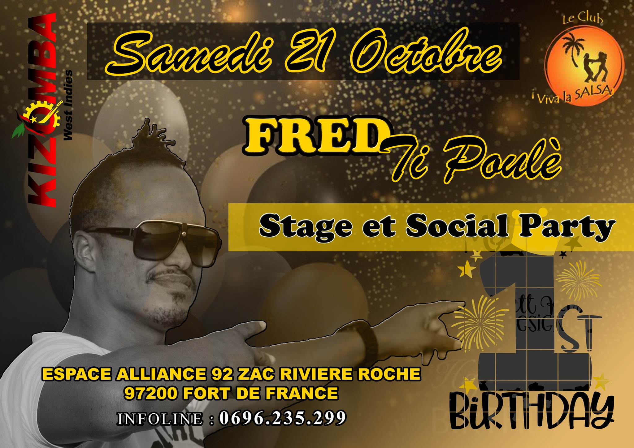 Social Party Birthday Fred Ti Poulè Samedi 21 Octobre 2023 à l'espace Alliance 92 avec Viva la Salsa