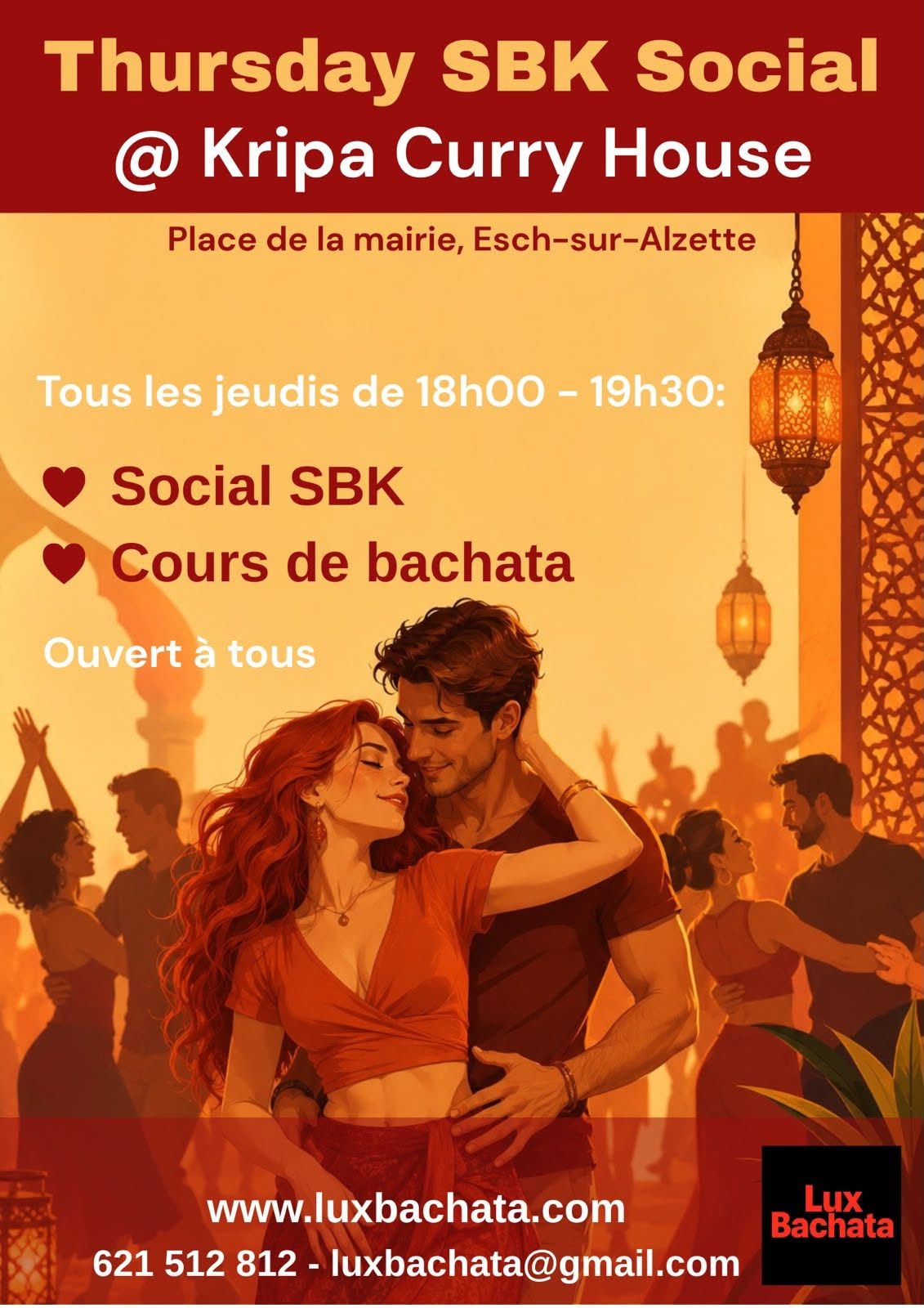 ESCH SUR ALZETTE - Kripa Curry House - Social SBK & Initiation à la Bachata