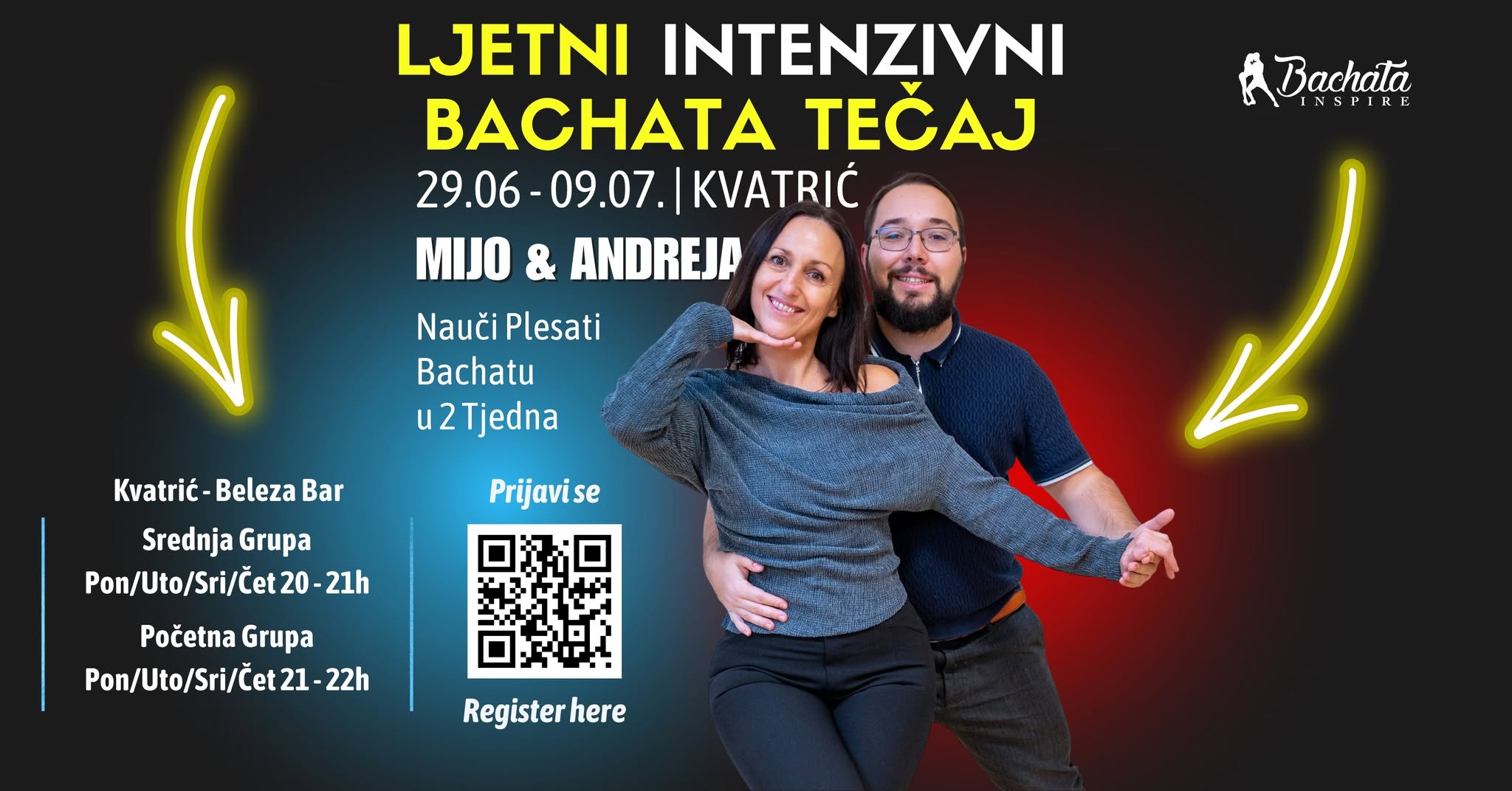 ☀️💃 LJETNI BACHATA TEČAJ 29.06. 09.07. SUPER INTENZIVNI POČETNA & SREDNJA GRUPA 🕺🌴