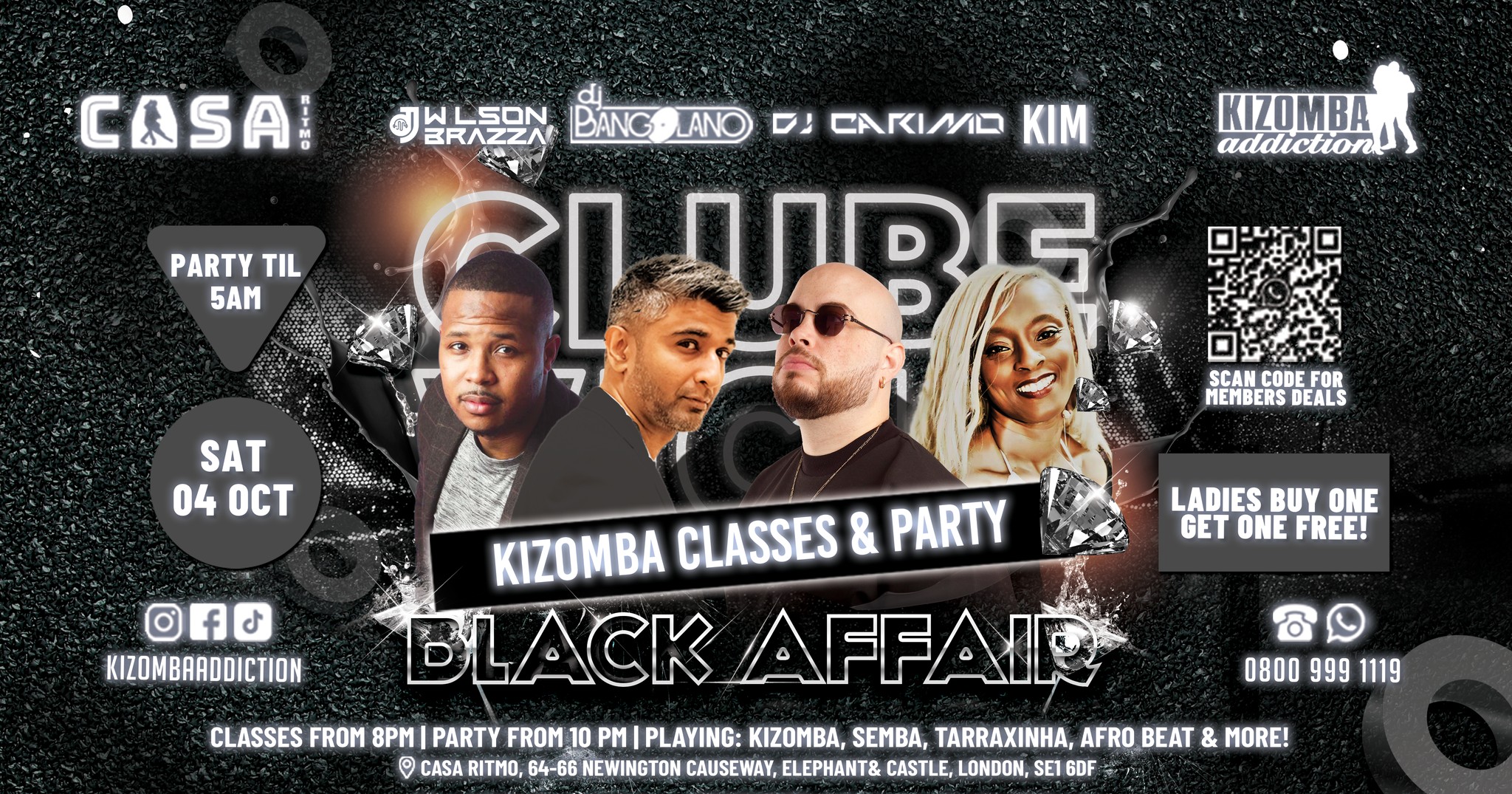 🎶 🎉London's No.1 Kizomba Party: Clube Vicio - The Black Affair with DJ Bangolano