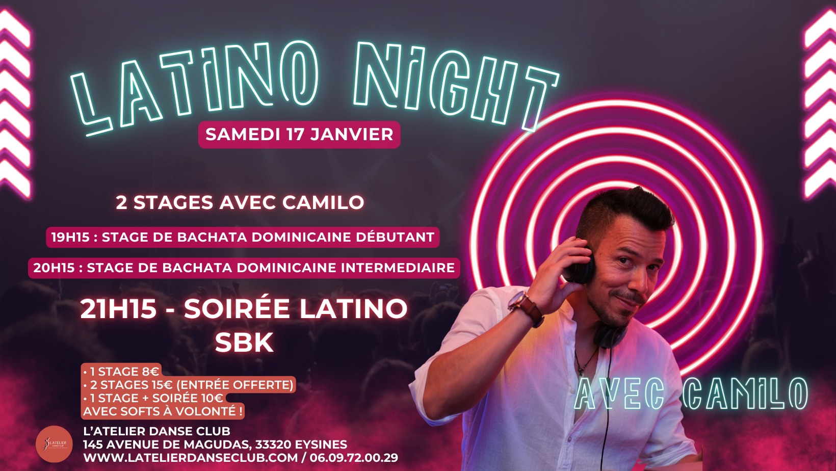 2 stages de Bachata Dominicaine & Soirée Latino SBK