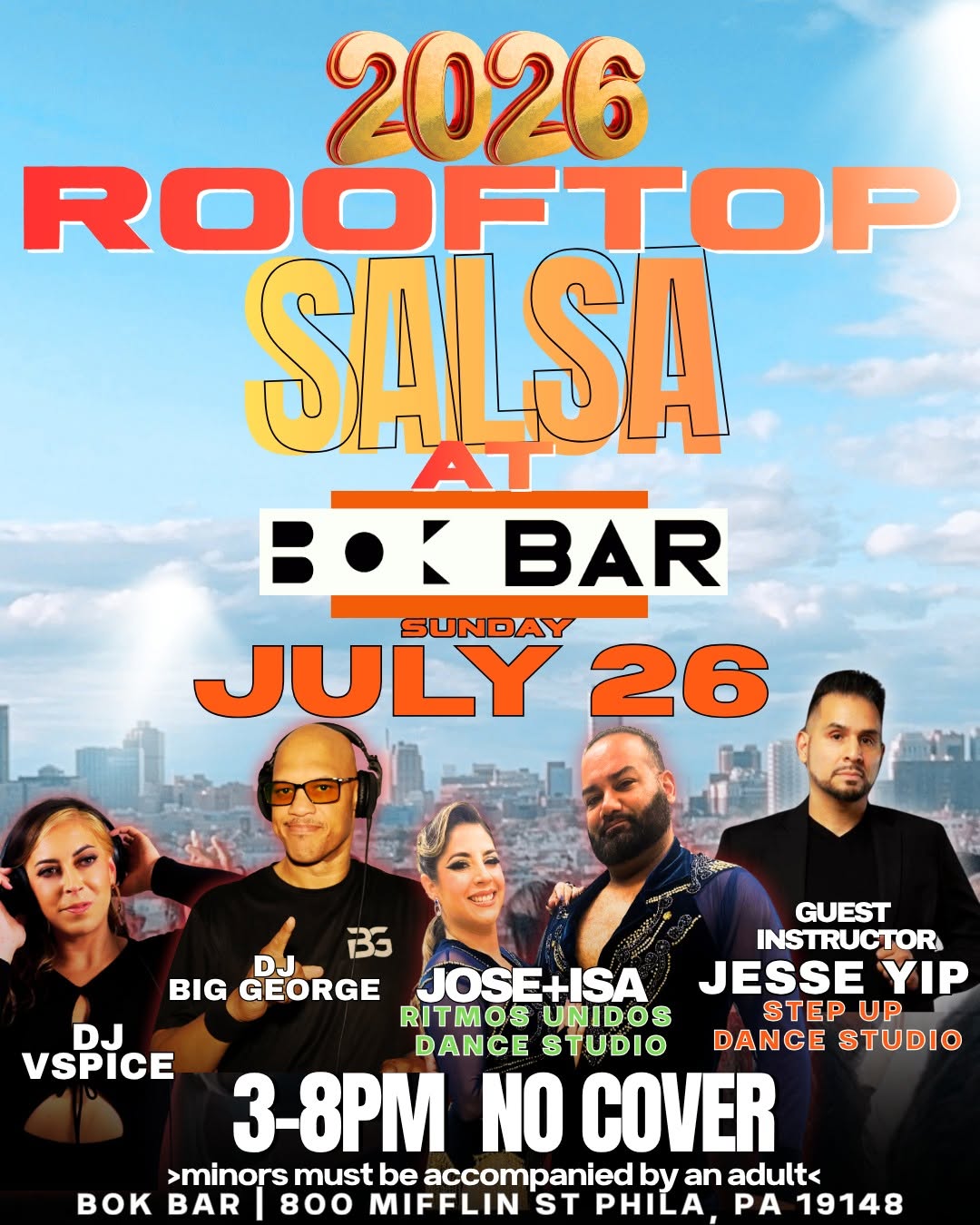 ROOFTOP SALSA AT BOK BAR SUN JULY 26th