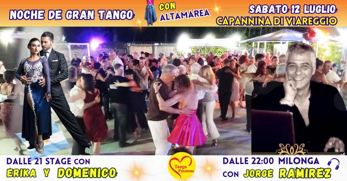 Eccezionalmente Sabato 12 Luglio Capannina di Viareggio con Jorge Ramirez