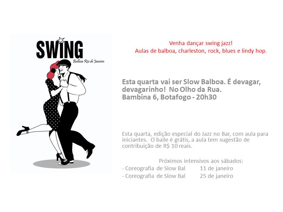 Aulão de Balboa Swing antes do baile de jazz rock blues