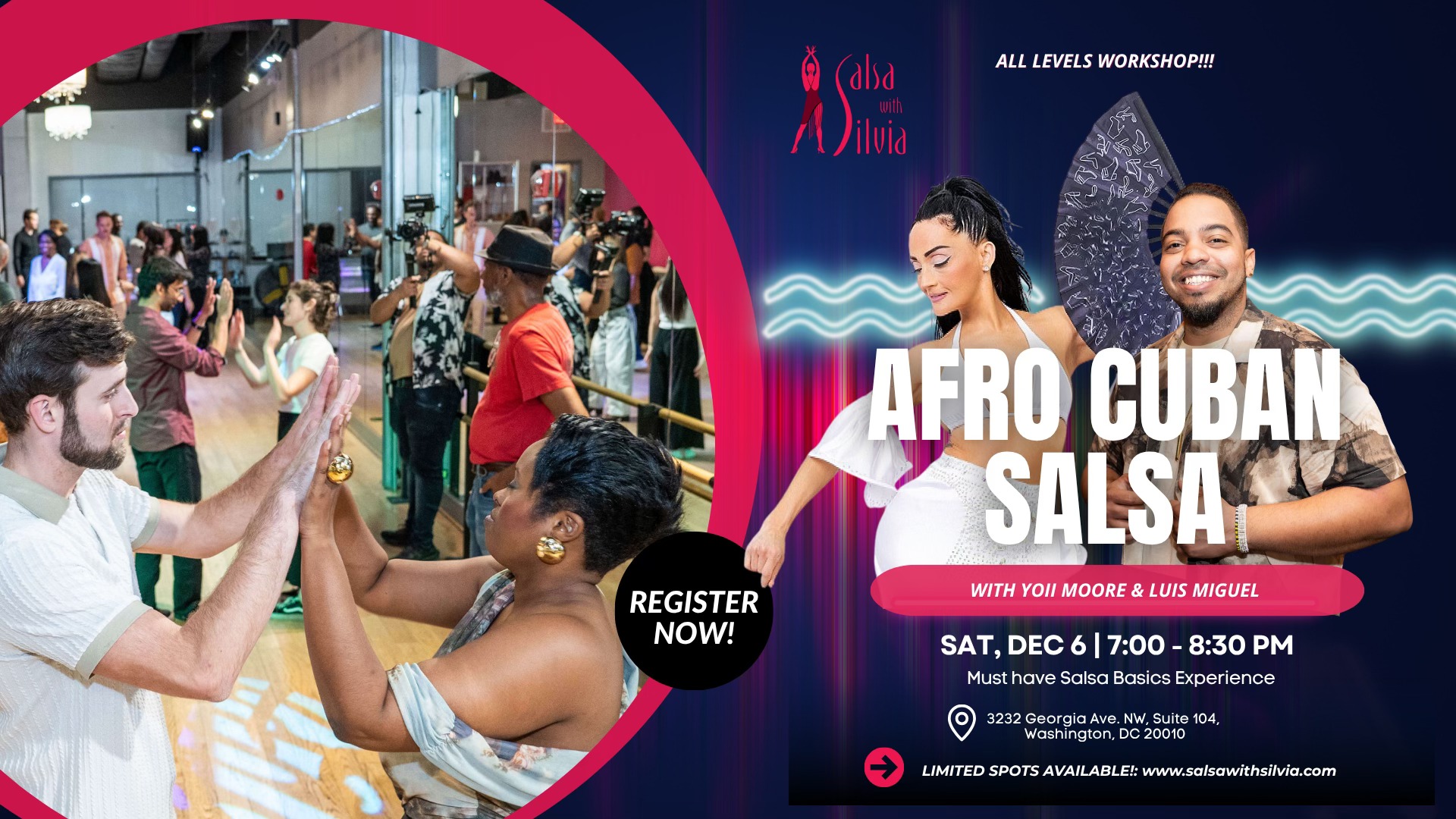90-MIN ALL LEVEL AFRO CUBAN SALSA WORKSHOP BY YOII & LUIS MIGUEL