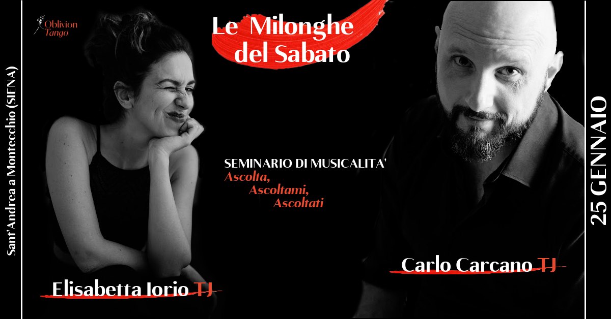 25 Gennaio: Seminario di Musicalità e Tj Set con Carlo Carcano & Elisabetta Iorio!