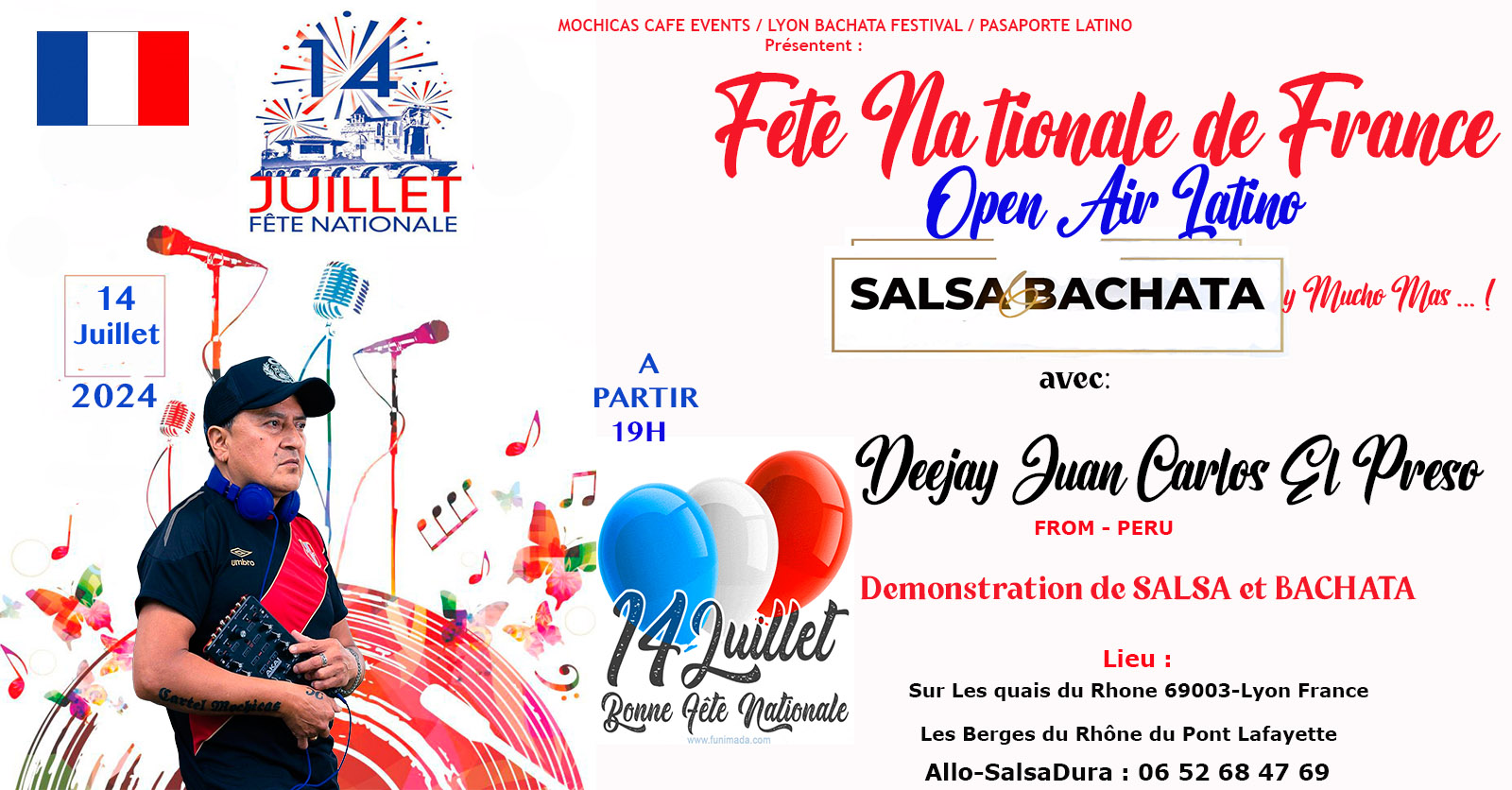 Fete Nationale de France y Open Air Latino Salsa Dura and Bachata Dura Lyon-France