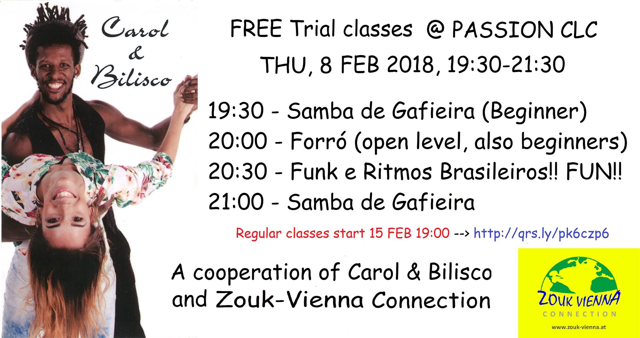 Free Brazilian Dance Classes with Carol & Bilisco